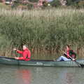 A couple canoe up the river, The Aldeburgh Food Festival, Snape Maltings, Suffolk - 25th September 2022