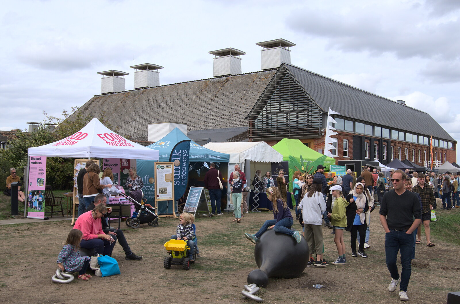 Food stalls by Snape Maltings from The Aldeburgh Food Festival, Snape Maltings, Suffolk - 25th September 2022