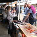 There's a cool Japanese knife stall, The Aldeburgh Food Festival, Snape Maltings, Suffolk - 25th September 2022