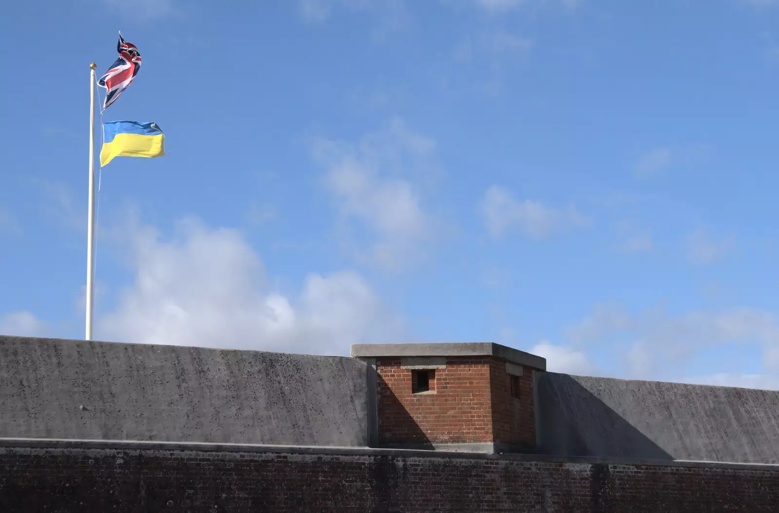 Flags fly over the fort, from A Postcard from Felixstowe, Suffolk - 5th October 2022