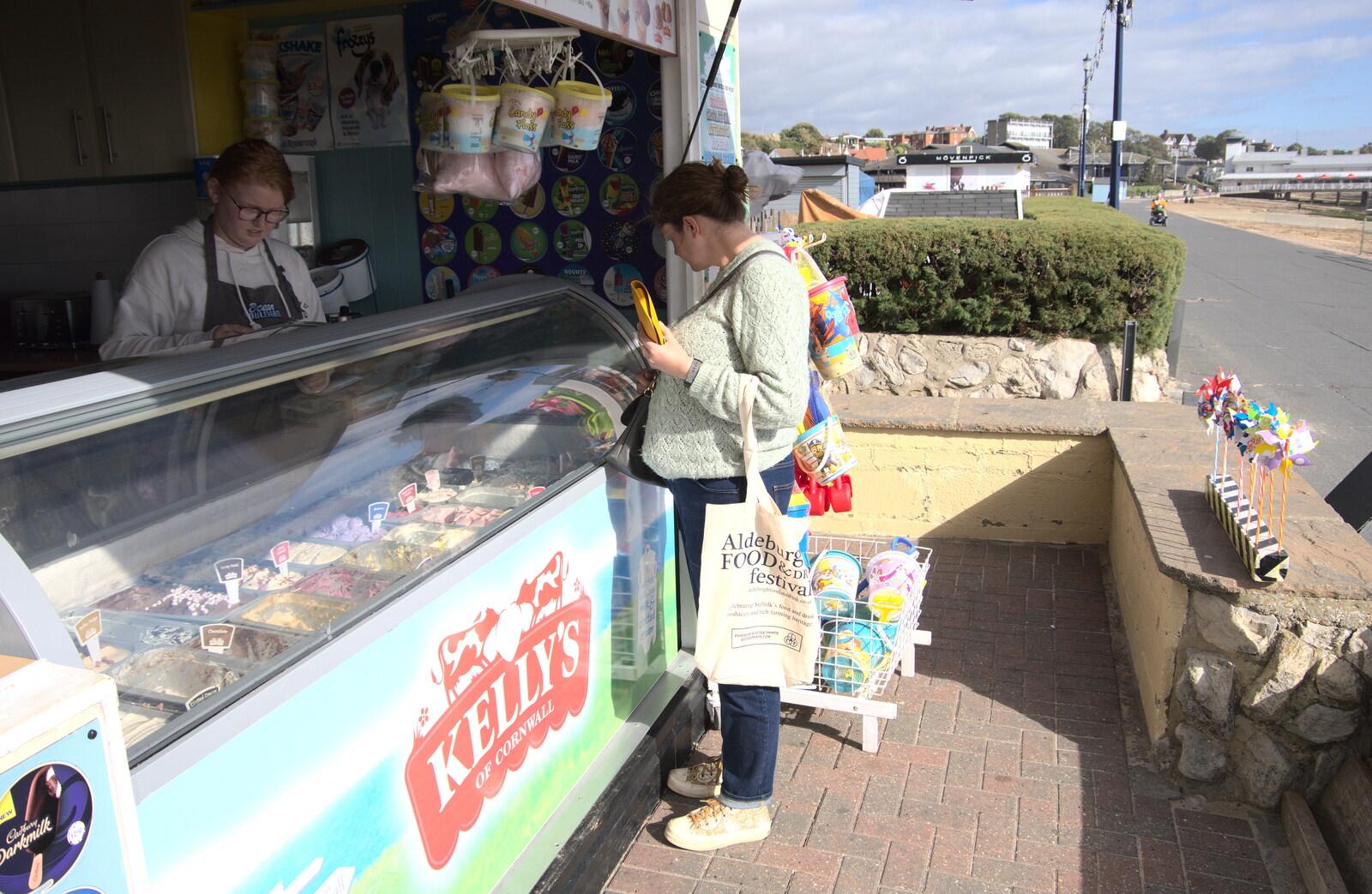 A Postcard from Felixstowe, Suffolk - 5th October 2022: We get an ice cream