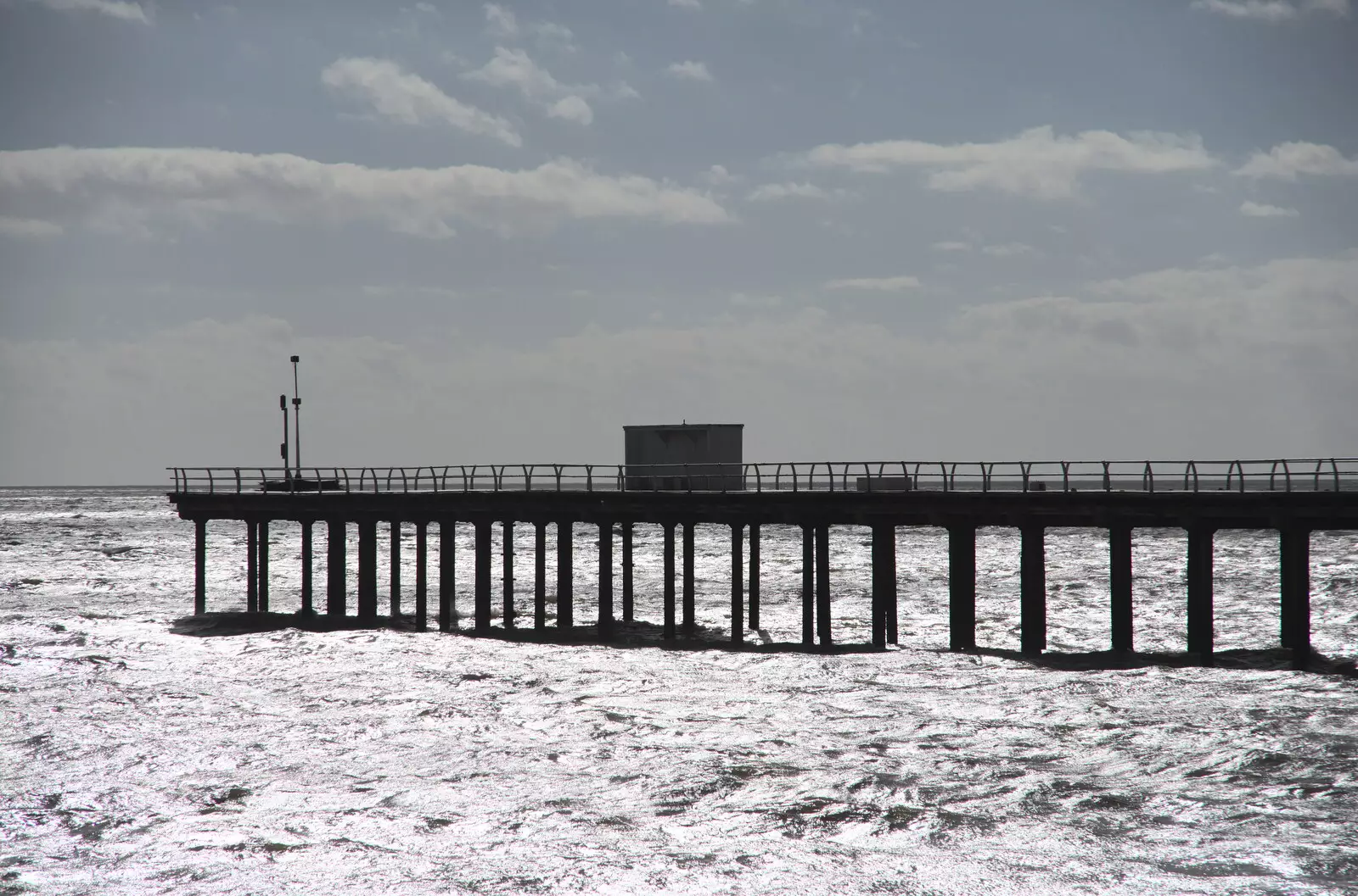 The pier, contra jour, from A Postcard from Felixstowe, Suffolk - 5th October 2022