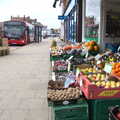 A bus, and the greengrocer next door, A Postcard from Felixstowe, Suffolk - 5th October 2022