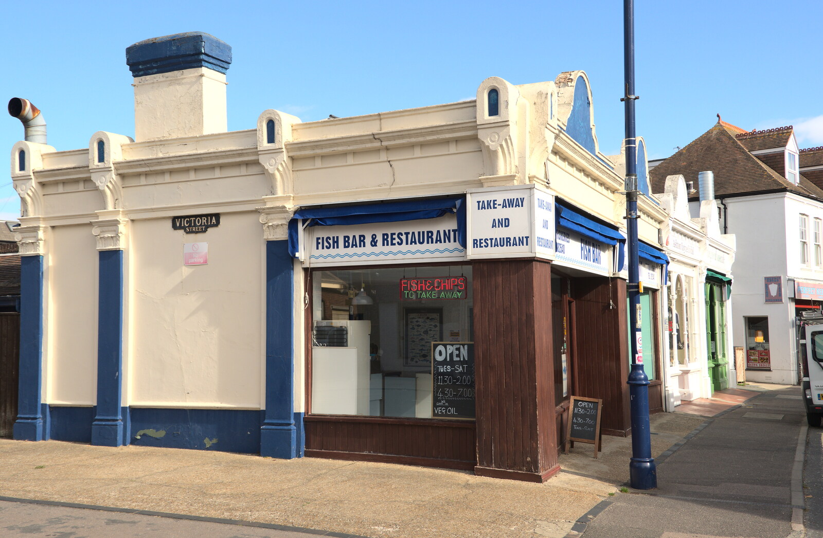 A Postcard from Felixstowe, Suffolk - 5th October 2022: A Victorian chip shop on Victoria Street
