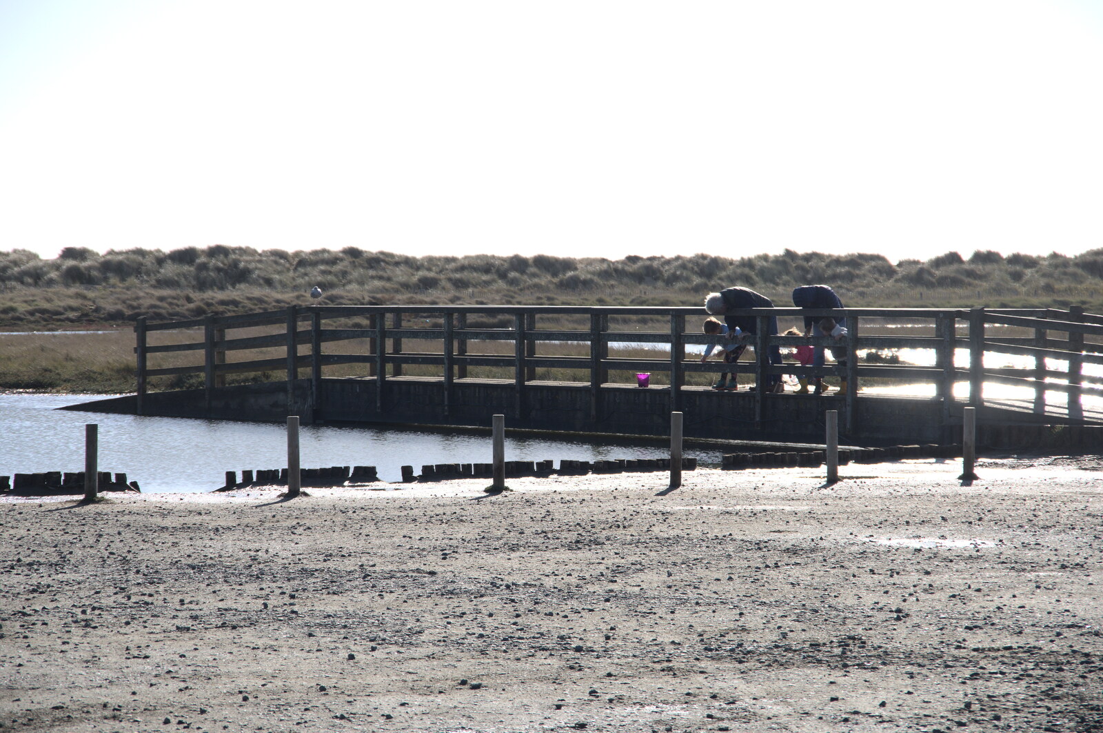 The bridge to the beach is almost underwater from Harry's Scout Hike, Walberswick and Dunwich, Suffolk - 9th October 2022