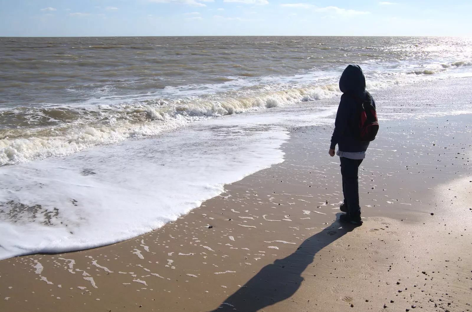 Fred on the beach, from Harry's Scout Hike, Walberswick and Dunwich, Suffolk - 9th October 2022