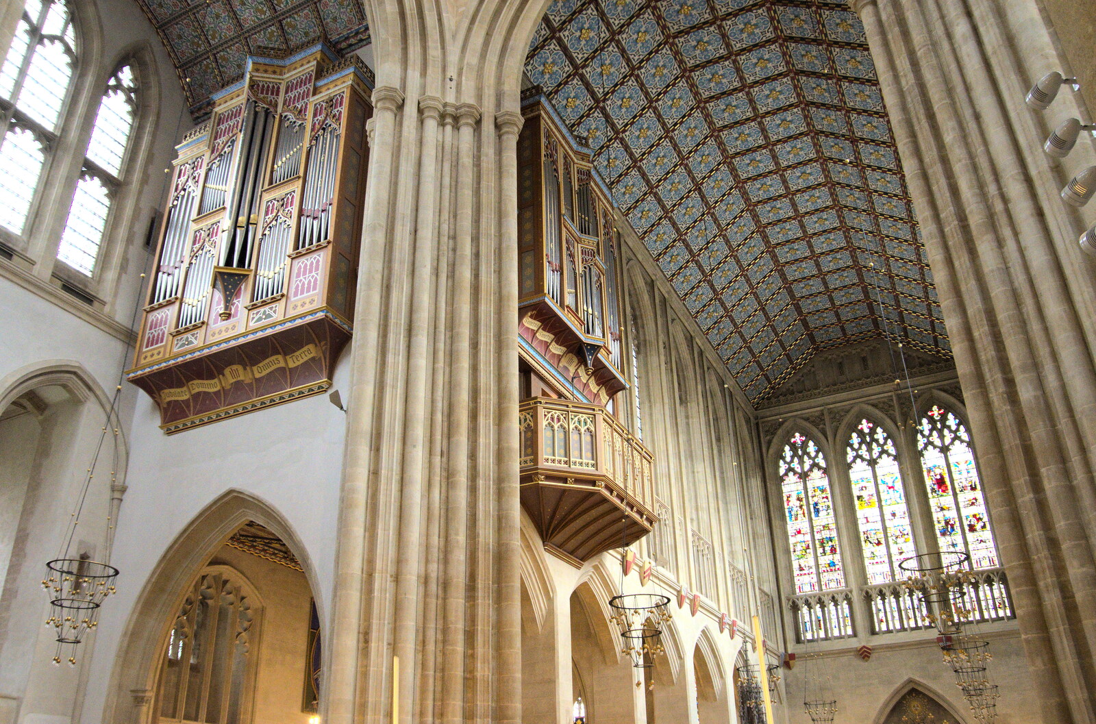 St. Edmundsbury Cathedral, Bury St. Edmunds, Suffolk - 14th October 2022: A student plays Toccata and Fugue on the organ