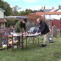Dudes outside are doing a barbeque, A Golf Club Quiz and a Church Fête, Eye, Suffolk - 15th October 2022