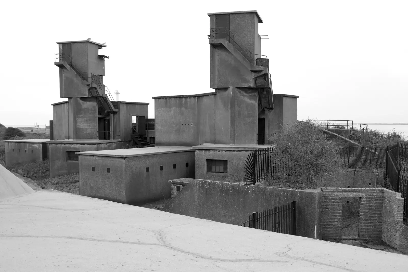 Brutalist concrete watchtowers, from A Trip to Landguard Fort, Felixstowe, Suffolk - 16th October 2022
