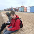 Harry and Fred on a wall by the beach, A Trip to Landguard Fort, Felixstowe, Suffolk - 16th October 2022