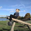 Harry has a zen moment on the play equipment, A Few Hours at Alton Water, Stutton, Suffolk - 22nd October 2022
