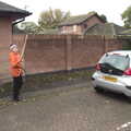 Fred's in the car park, still waving a stick, Grandad's Memorial Do, The Village Hall, Brome, Suffolk - 28th October 2022