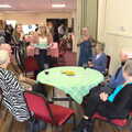 A couple from Elizabeth Court join the Saga table, Grandad's Memorial Do, The Village Hall, Brome, Suffolk - 28th October 2022