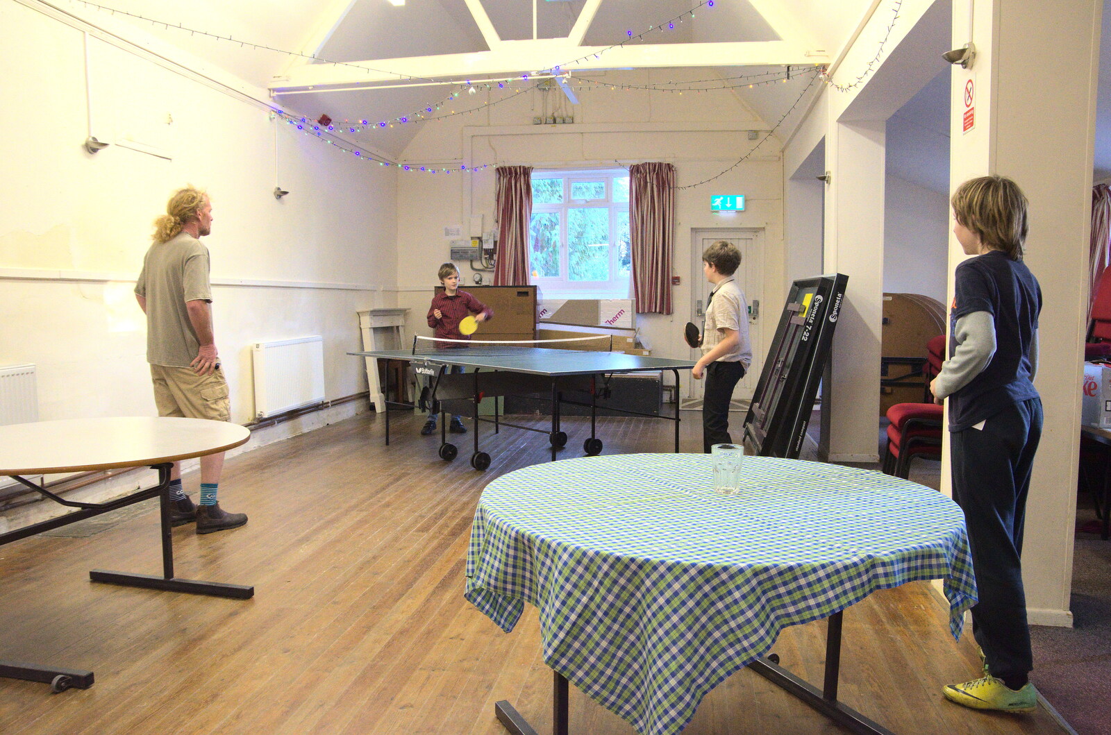 Grandad's Memorial Do, The Village Hall, Brome, Suffolk - 28th October 2022: Harry and Fred are playing table tennis