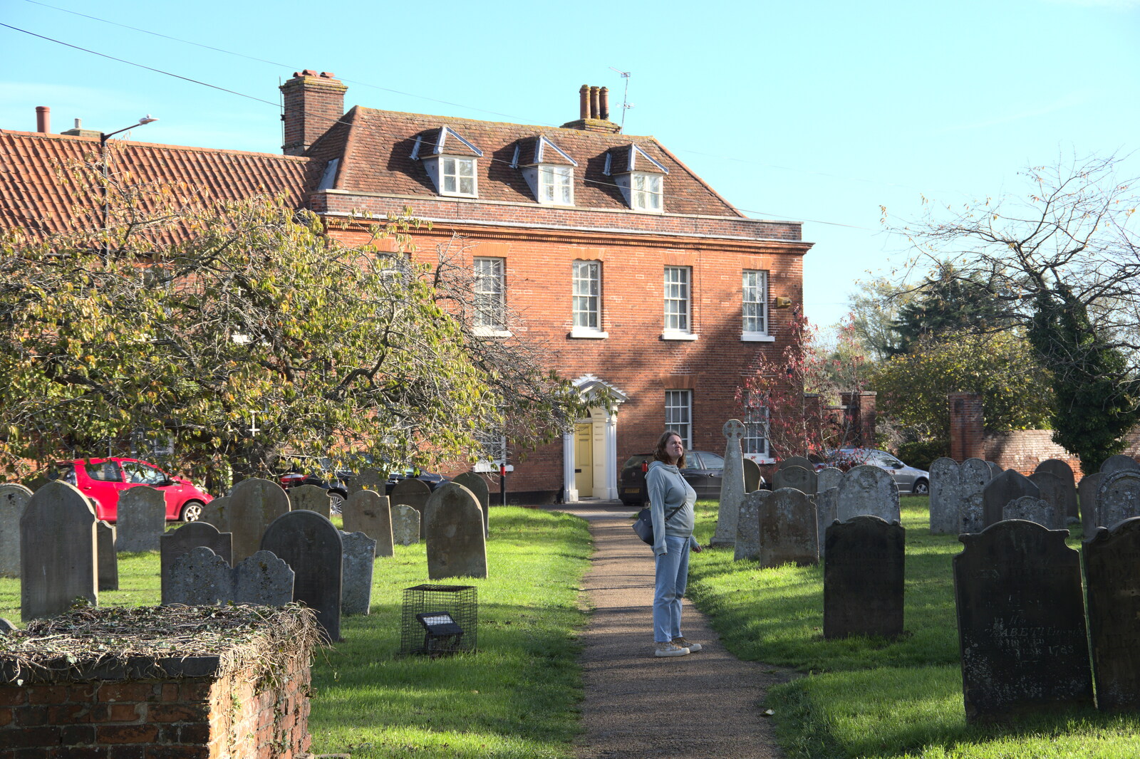 A Postcard from Bungay, Suffolk - 2nd November 2022: Isobel in St. Mary's churchyard