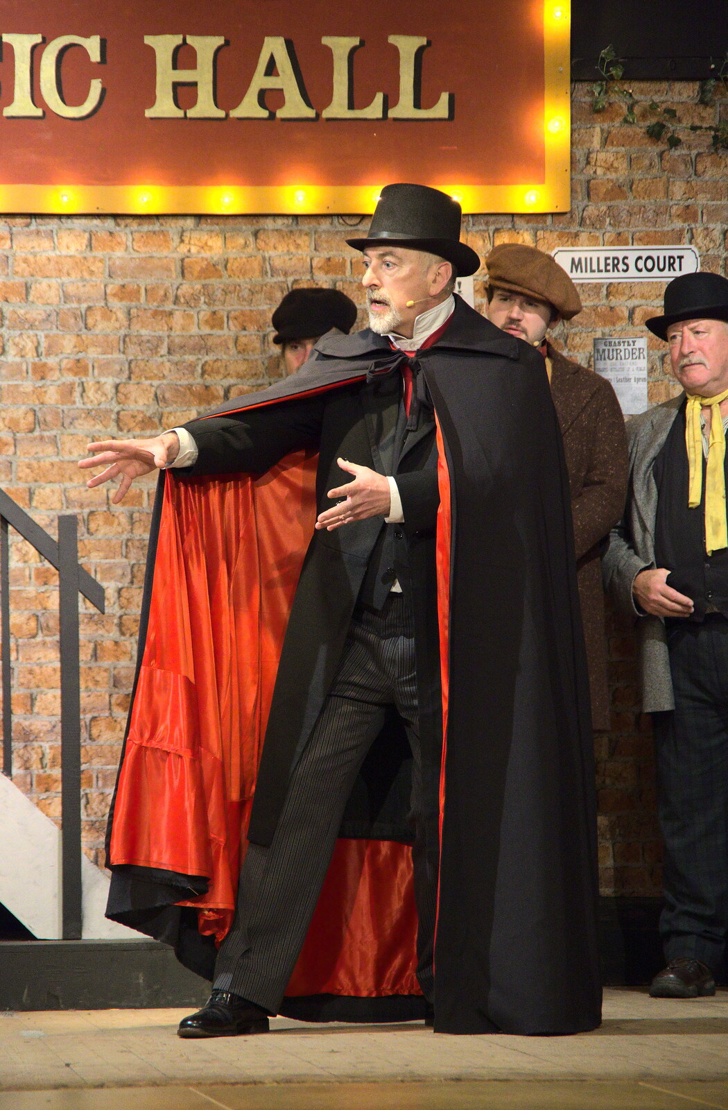 Palgrave Players do Jack the Ripper, The Village Hall, Botesdale, Suffolk - 4th November 2022: Jack the Ripper in a cape