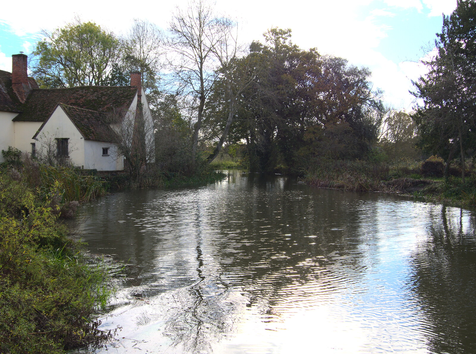 A Postcard from Flatford and Dedham, Suffolk and Essex, 9th November 2022: The location of the famous Hay Wain painting