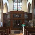 Isobel looks at stuff in the church, A Postcard from Flatford and Dedham, Suffolk and Essex, 9th November 2022