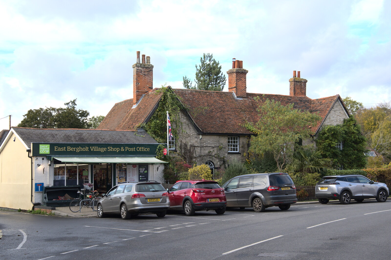A Postcard from Flatford and Dedham, Suffolk and Essex, 9th November 2022: East Bergholt village shop