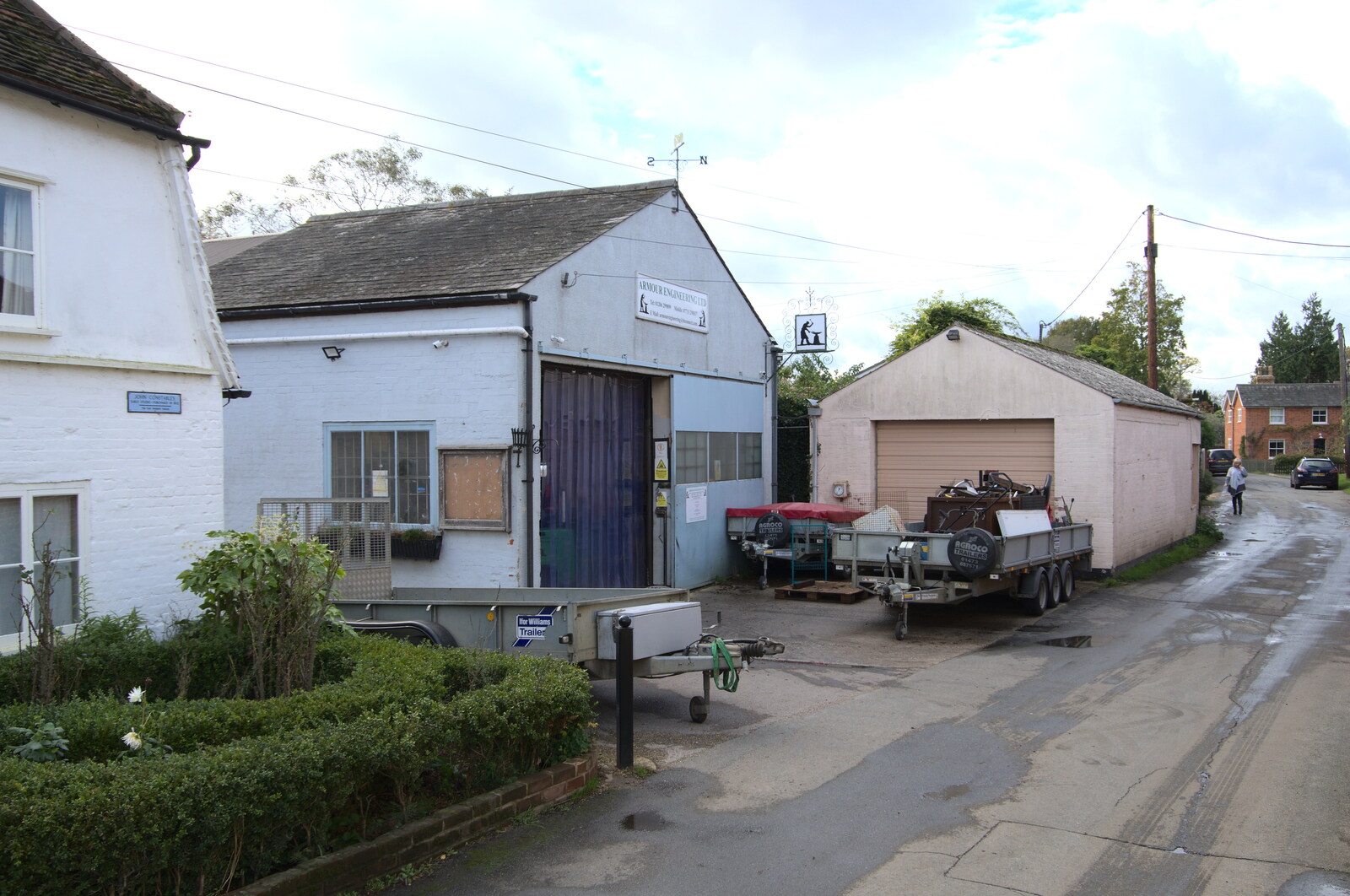 A Postcard from Flatford and Dedham, Suffolk and Essex, 9th November 2022: Armour Engineering - an old-school garage
