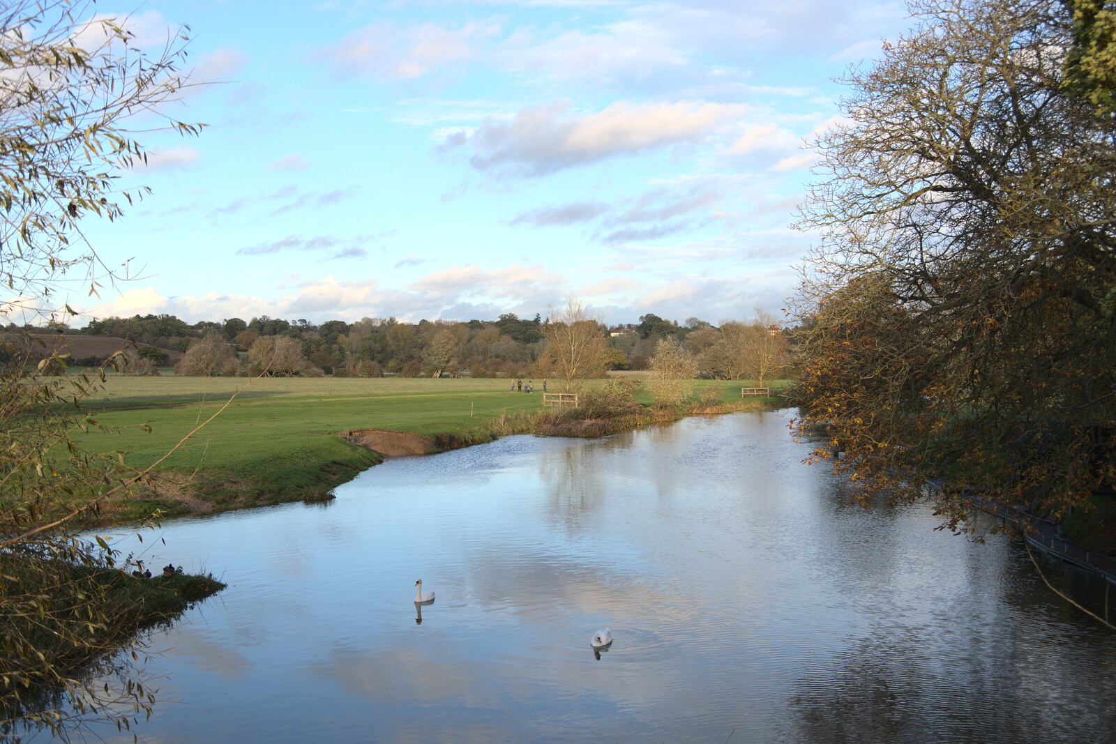 A Postcard from Flatford and Dedham, Suffolk and Essex, 9th November 2022: A view over the Stour, looking towards Flatford