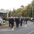 The parade assembles outside the Fire Station, The Scouts' Remembrance Day Parade, Eye, Suffolk - 13th November 2022