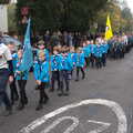 Beavers lead the Scouts up Lambseth Street, The Scouts' Remembrance Day Parade, Eye, Suffolk - 13th November 2022