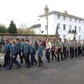 The parade reaches the Town Hall, The Scouts' Remembrance Day Parade, Eye, Suffolk - 13th November 2022