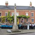 Various Scouts assemble by the War Memorial, The Scouts' Remembrance Day Parade, Eye, Suffolk - 13th November 2022