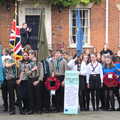 Various Scouts hold on to flags, The Scouts' Remembrance Day Parade, Eye, Suffolk - 13th November 2022