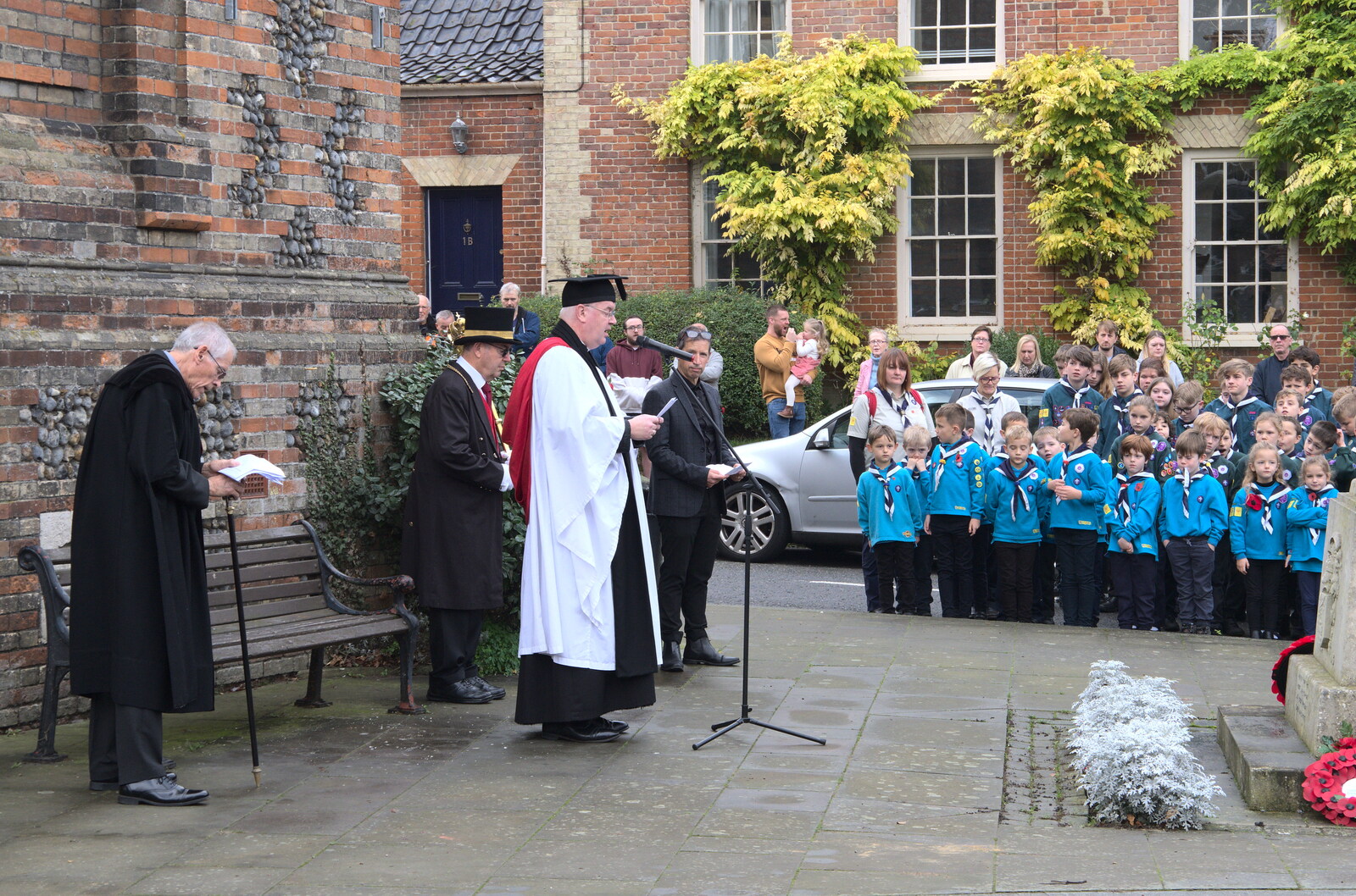 The Scouts' Remembrance Day Parade, Eye, Suffolk - 13th November 2022: The Proctor of Eye does a speech