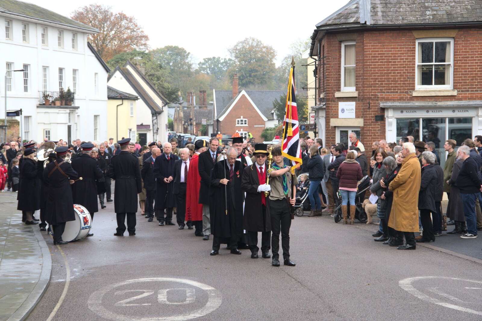 The Scouts' Remembrance Day Parade, Eye, Suffolk - 13th November 2022: The rest of the parade is ready to march off