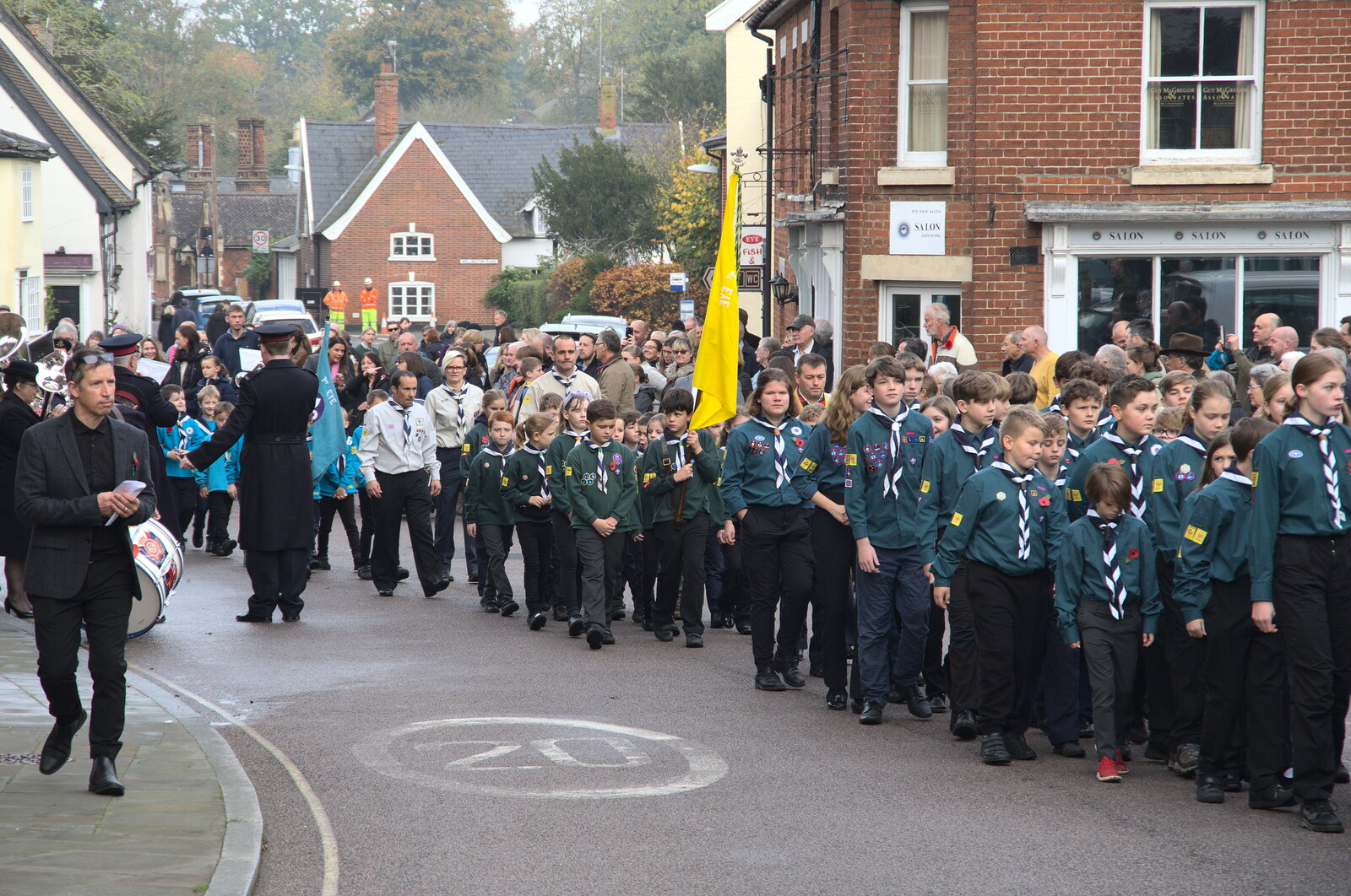 The Scouts' Remembrance Day Parade, Eye, Suffolk - 13th November 2022: The Scouts set forth again