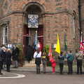 The flags line up outside the Twon Hall, The Scouts' Remembrance Day Parade, Eye, Suffolk - 13th November 2022