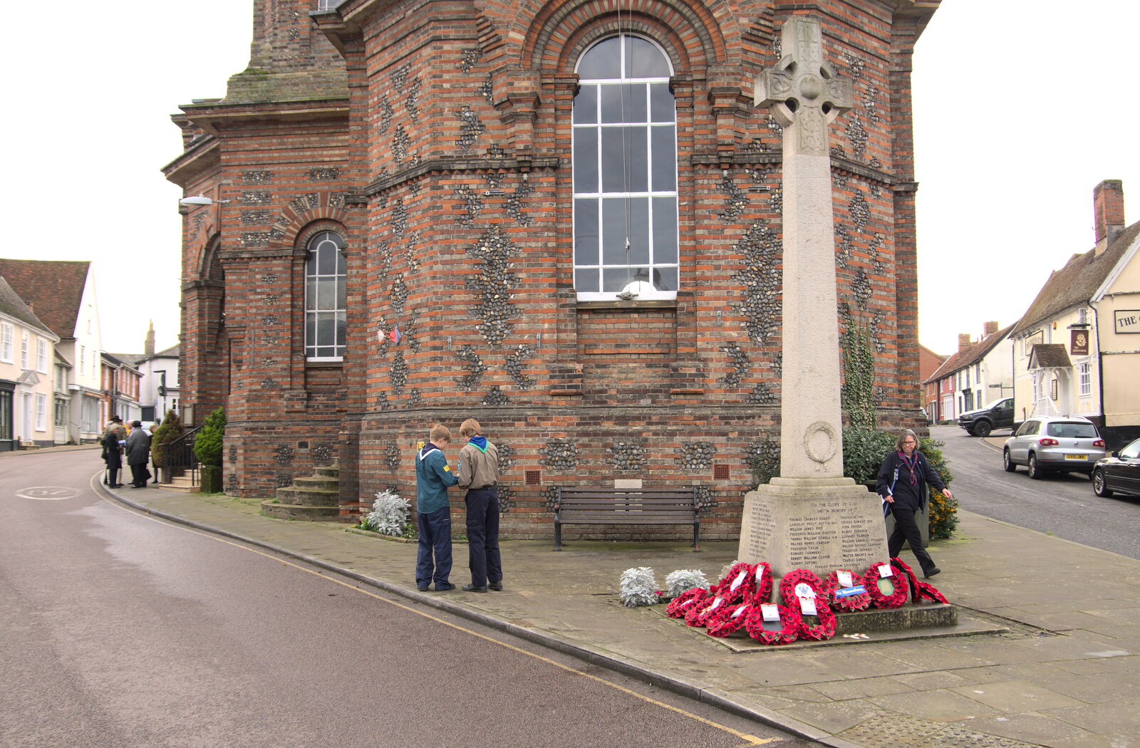 The Scouts' Remembrance Day Parade, Eye, Suffolk - 13th November 2022: Eye's War Memorial