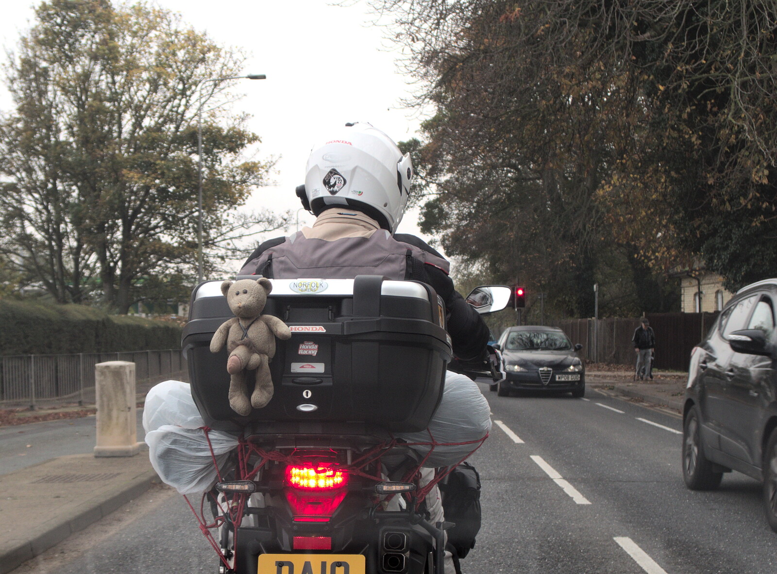 There's a rude teddy bear on Norwich Road, Ipswich from The GSB at Wickham Skeith, Suffolk - 19th November 2022
