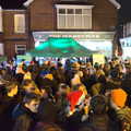 Crowds throng outside the Handyman and Co-op, Eye Lights and the GSB at Botesdale, Suffolk - 2nd December 2022