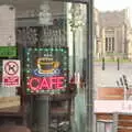 An LED café sign in the window, Dove Players do Aladdin, Eye, Suffolk - 10th December 2022