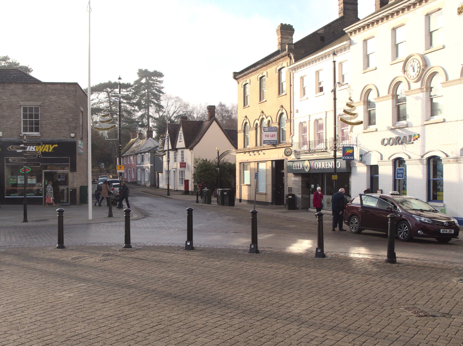 The Market Place in Stowmarket from Dove Players do Aladdin, Eye, Suffolk - 10th December 2022