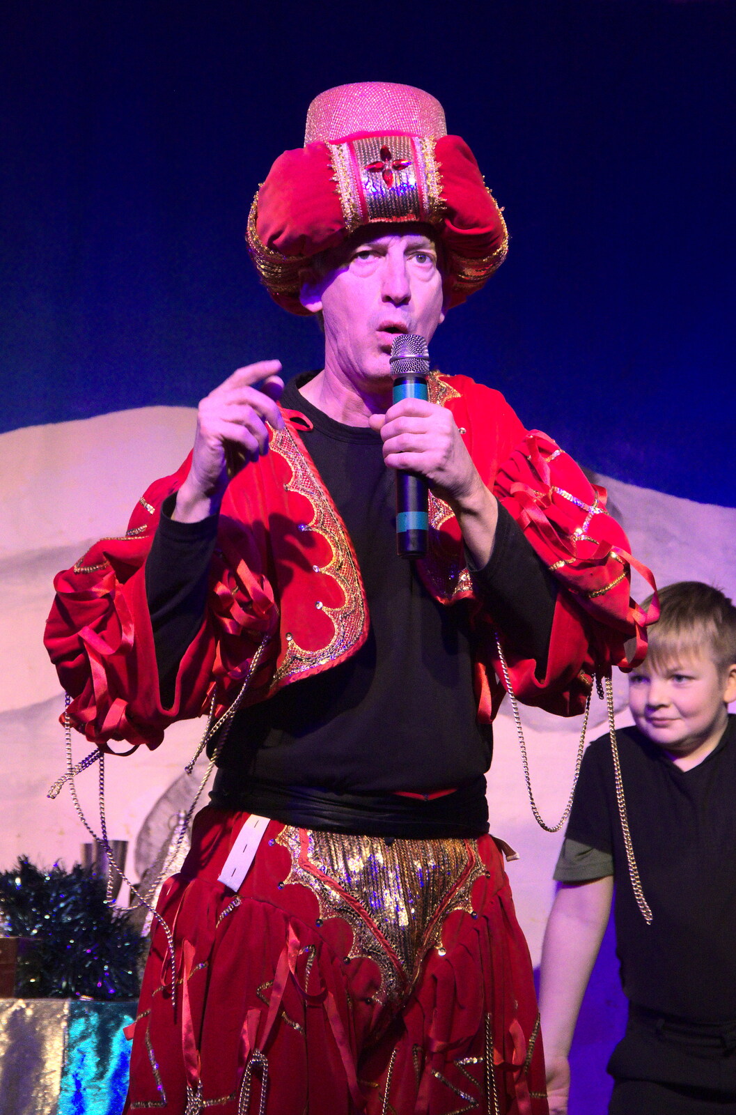 The Genie of the Lamp appears from Dove Players do Aladdin, Eye, Suffolk - 10th December 2022