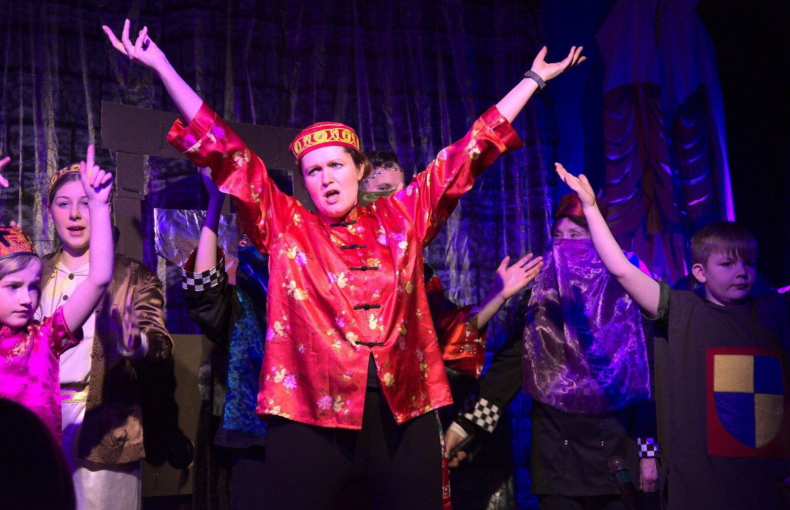 There's an arms-up moment from Dove Players do Aladdin, Eye, Suffolk - 10th December 2022