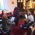 The GSB sets up in St. Mary's, The Gislingham Silver Band at Thornham and Yaxley, Suffolk - 19th December 2022