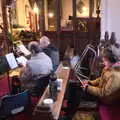 Harry's on his tablet, The Gislingham Silver Band at Thornham and Yaxley, Suffolk - 19th December 2022