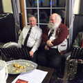Julian, Adrian and Kenny in a row, The Gislingham Silver Band at Thornham and Yaxley, Suffolk - 19th December 2022