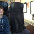 Fred on the train to Norwich, Christmas Shopping in Norwich, Norfolk - 21st December 2022