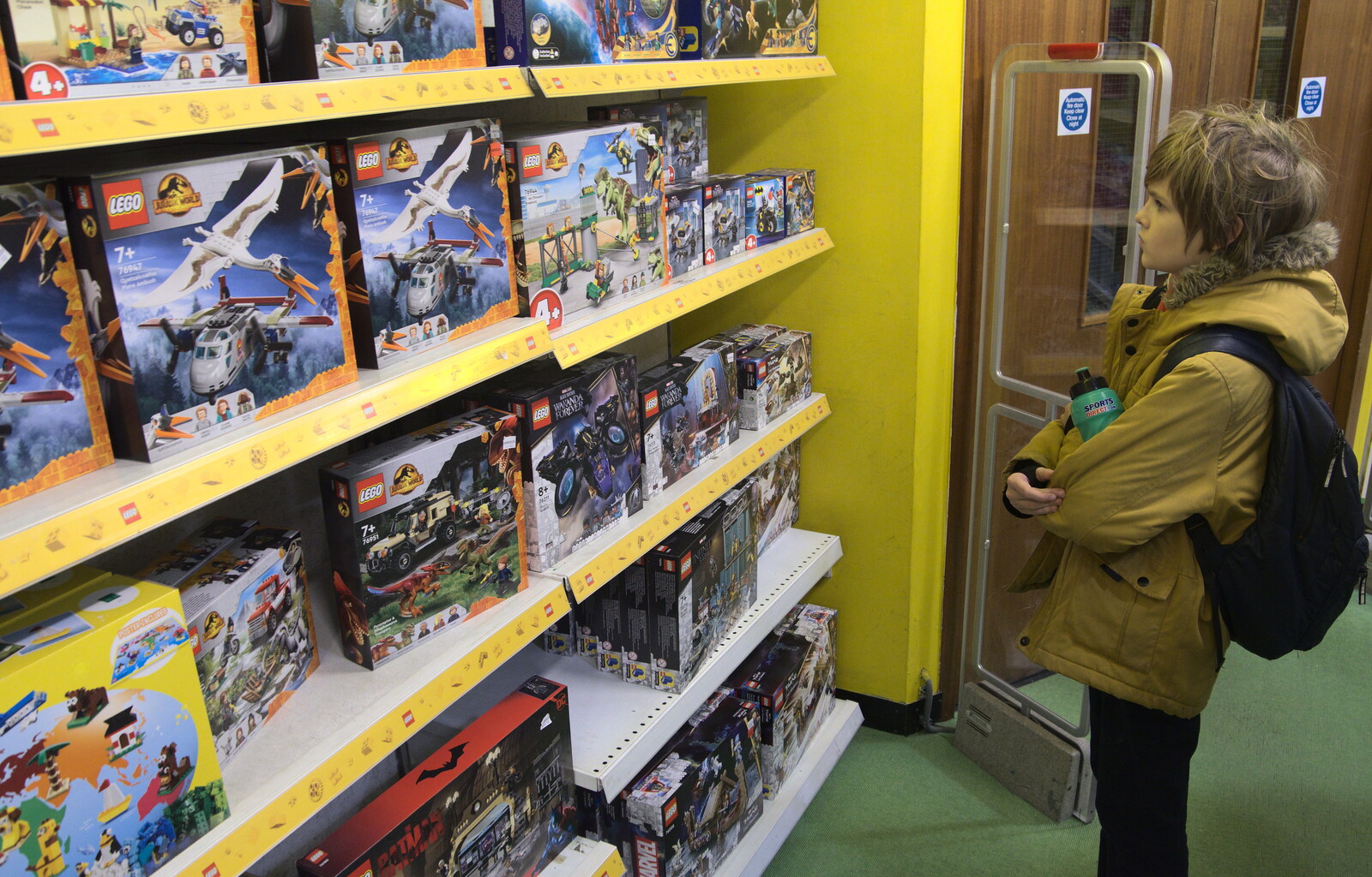 Harry scopes out Lego in Jarrold from Christmas Shopping in Norwich, Norfolk - 21st December 2022