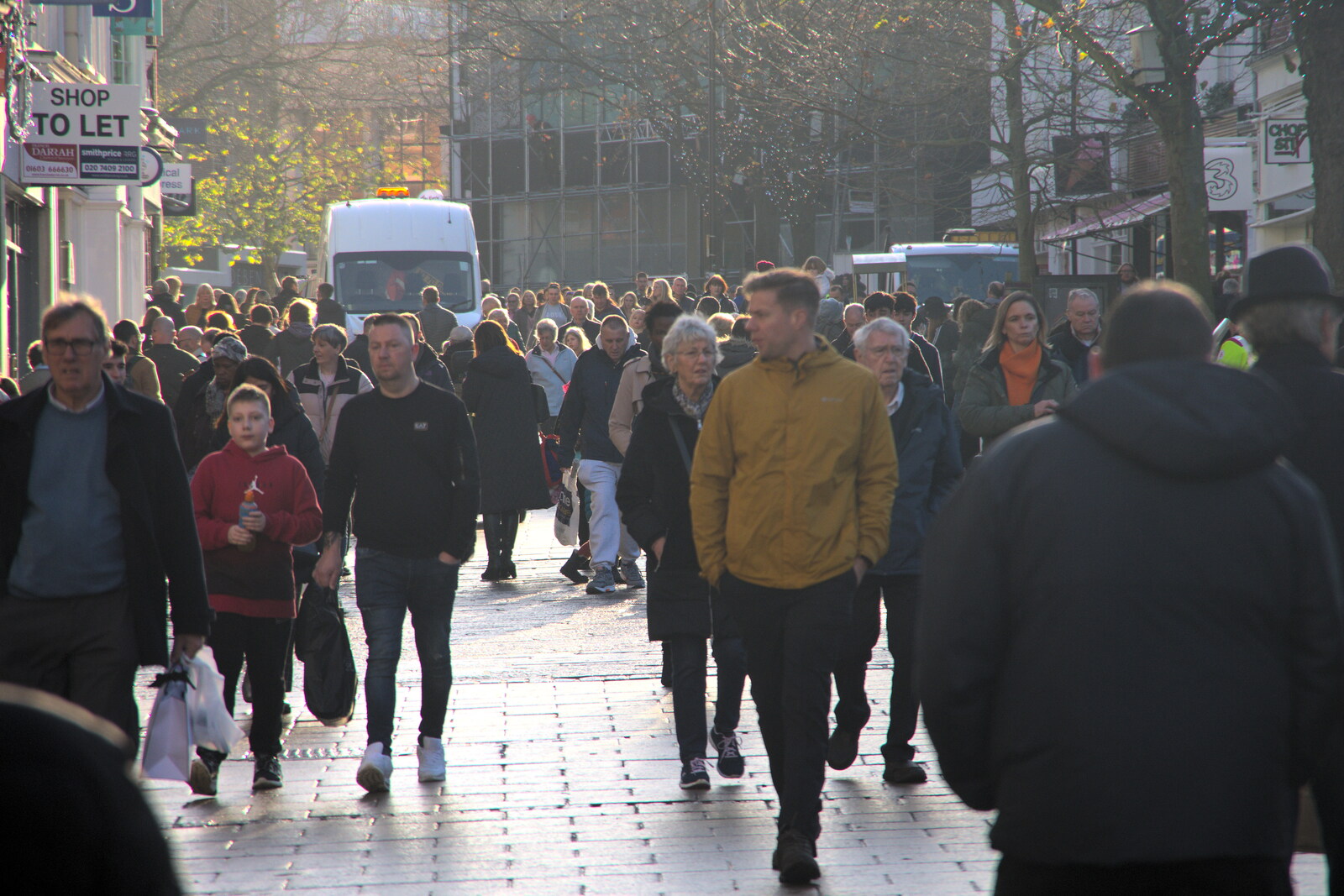A packed Haymarket in Norwich from Christmas Shopping in Norwich, Norfolk - 21st December 2022