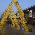 Christmas lights outside Chapelfield, Christmas Shopping in Norwich, Norfolk - 21st December 2022