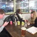 Matthew and Jessica in Ampsersand's taproom , Christmas Day and Other Stuff, Diss, Brome and Norwich - 25th December 2022