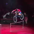 Andrei Burton does a standing jump on his bike, The Hippodrome Christmas Spectacular, Great Yarmouth, Norfolk - 29th December 2022